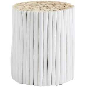 Bílý teakový odkládací stolek Kave Home Filip 35 cm
