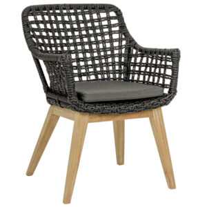 Černá ratanová zahradní židle Bizzotto Melisan