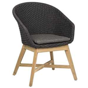 Černá pletená zahradní židle Bizzotto Crochela