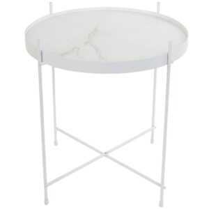 Bílý mramorový odkládací stolek ZUIVER CUPID Ø 43 cm
