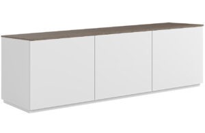 Bílá lakovaná komoda TEMAHOME Join 180 x 50 cm s ořechovou deskou