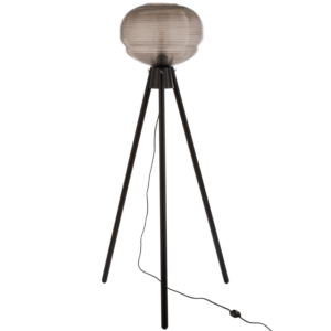 Kouřově šedá skleněná stojací lampa J-line Flopo 148 cm