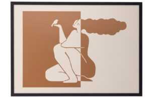 Béžovo-hnědý obraz Bloomingville Madelein 44 x 61 cm