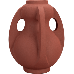 Terakotově červená hliníková váza DUTCHBONE THIAGO 23 cm