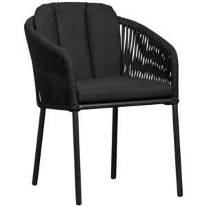 Hoorns Černá hliníková zahradní jídelní židle Malne