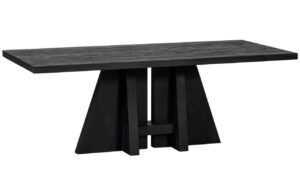 Hoorns Černý dřevěný jídelní stůl Anka 220 x 100 cm