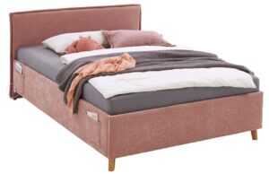 Růžová čalouněná postel Meise Möbel Fun 140 x 200 cm