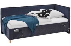 Modrá čalouněná postel Meise Möbel Fun II. 140 x 200 cm