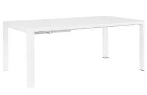 Bílý hliníkový rozkládací zahradní stůl Bizzotto Kiplin 180/240 x 100 cm