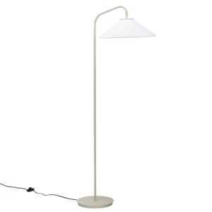 Bílo-béžová skleněná stojací lampa Hübsch Solid 158 cm