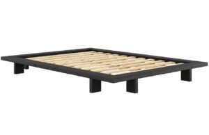Černá dřevěná dvoulůžková postel Karup Design Japan 140 x 200 cm