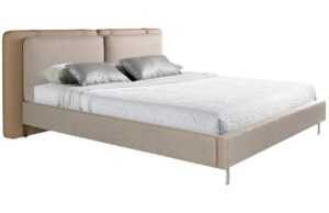Šedo-béžová čalouněná dvoulůžková postel Angel Cerdá No. 7154