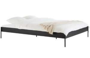 noo.ma Černá kovová dvoulůžková postel Eton 160 x 200 cm s roštem