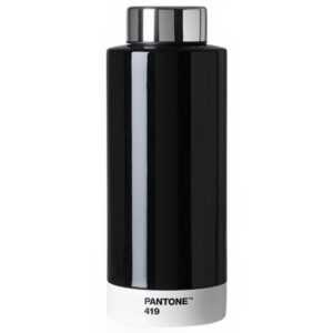 Černá kovová termoláhev Pantone Black 419 530 ml