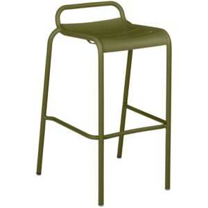 Zelená kovová barová židle Fermob Luxembourg 79 cm - odstín pesto