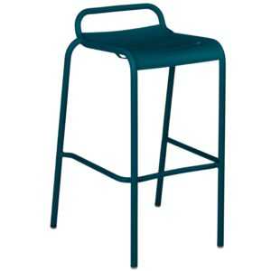 Modrá kovová barová židle Fermob Luxembourg 79 cm