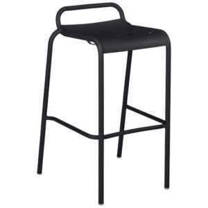 Antracitová kovová barová židle Fermob Luxembourg 79 cm