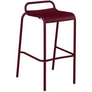 Třešňově červená kovová barová židle Fermob Luxembourg 79 cm