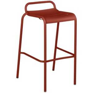 Zemitě červená kovová barová židle Fermob Luxembourg 79 cm