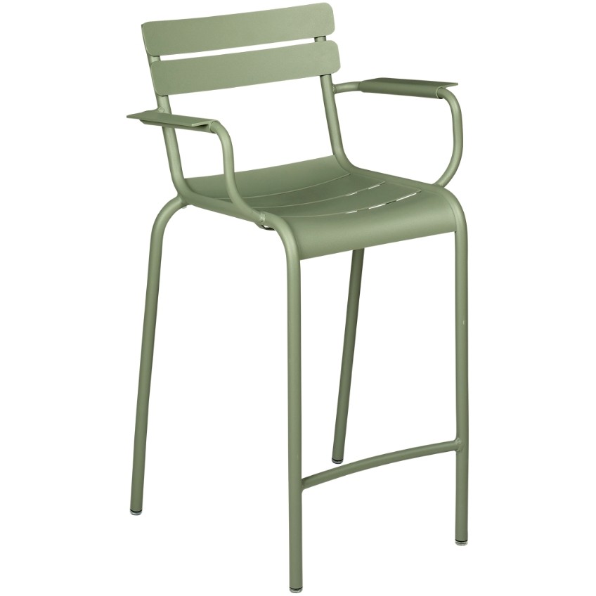 Kaktusově zelená kovová barová židle Fermob Luxembourg 69