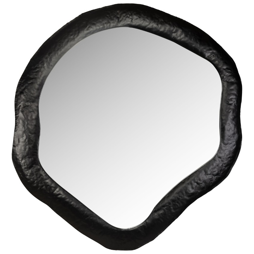 Černé kovové závěsné zrcadlo Richmond Babet 115 x 112 cm