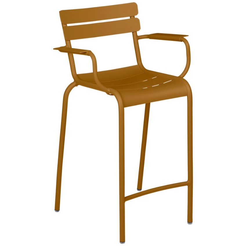 Hnědá kovová barová židle Fermob Luxembourg 69