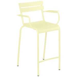 Citronově žlutá kovová barová židle Fermob Luxembourg 69