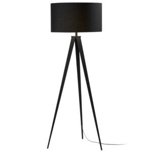 Černá bavlněná stojací lampa Kave Home Iguazu 157 cm